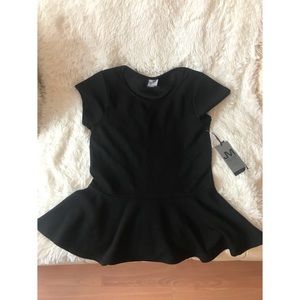 Black peplum blouse